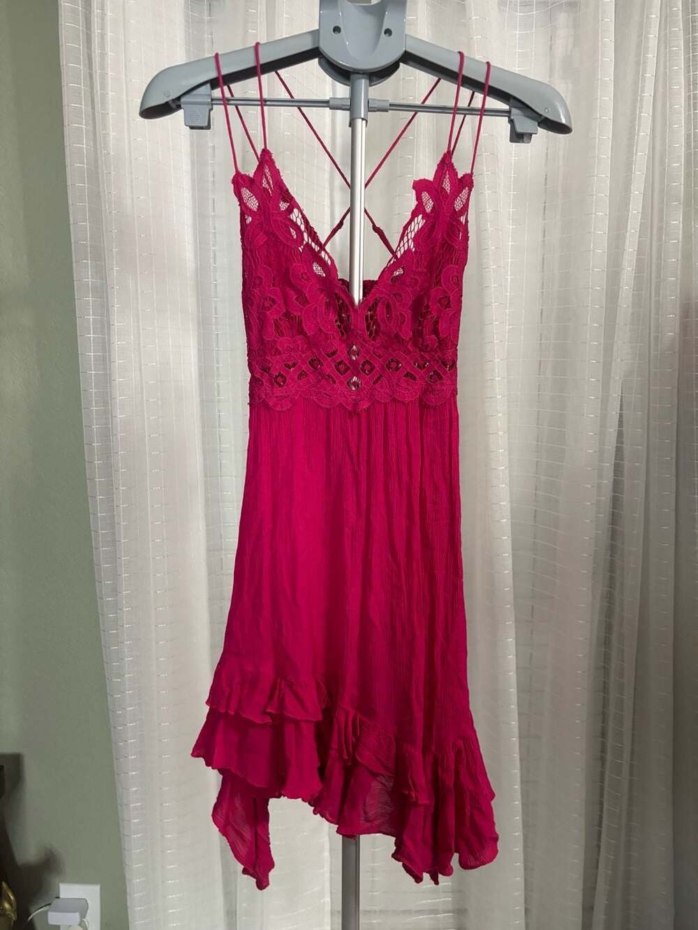 FP ONE Adella Mini Slip Dress in Hot Pink
